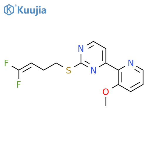 Pyrimidine, 2-[(4,4-difluoro-3-butenyl)thio]-4-(3-methoxy-2-pyridinyl)- structure