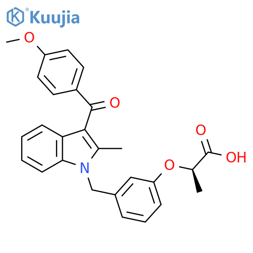 Propanoic acid,2-[3-[[3-(4-methoxybenzoyl)-2-methyl-1H-indol-1-yl]methyl]phenoxy]-,(2R)- structure