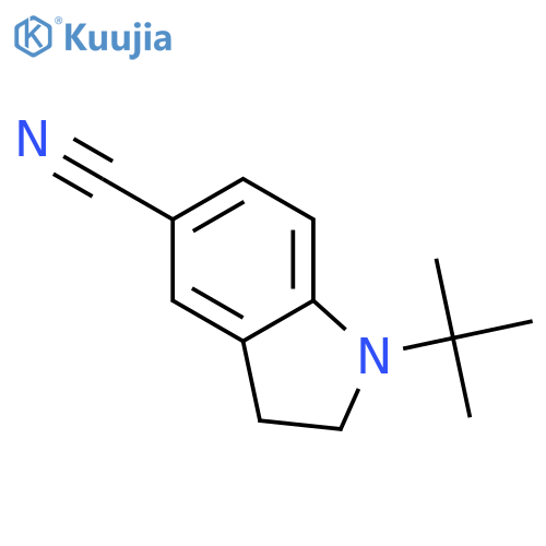 1H-Indole-5-carbonitrile, 1-(1,1-dimethylethyl)-2,3-dihydro- structure