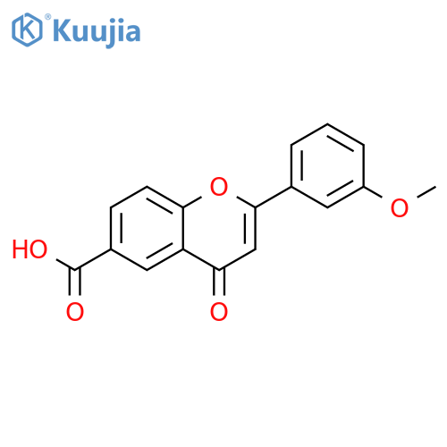 2-(3-Methoxyphenyl)-4-oxo-4H-1-benzopyran-6-carboxylic acid structure