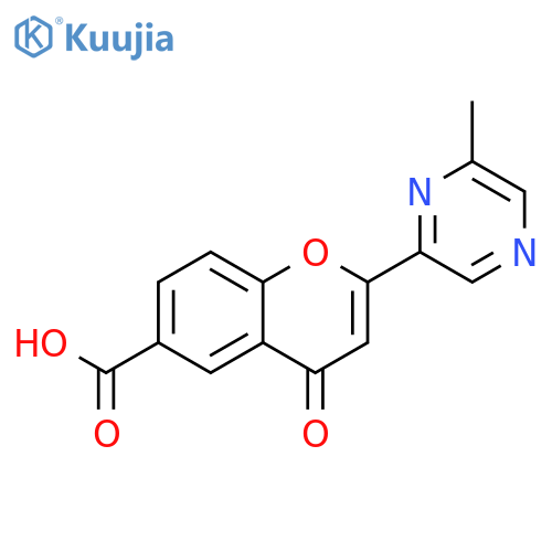 4H-1-BENZOPYRAN-6-CARBOXYLIC ACID, 2-(6-METHYLPYRAZINYL)-4-OXO- structure