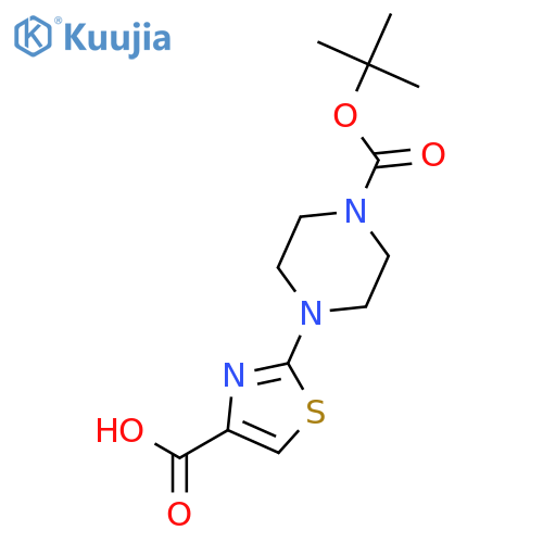 2-{4-(tert-butoxy)carbonylpiperazin-1-yl}-1,3-thiazole-4-carboxylic acid structure