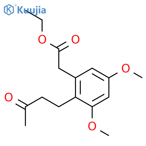 Benzeneacetic acid, 3,5-dimethoxy-2-(3-oxobutyl)-, ethyl ester structure