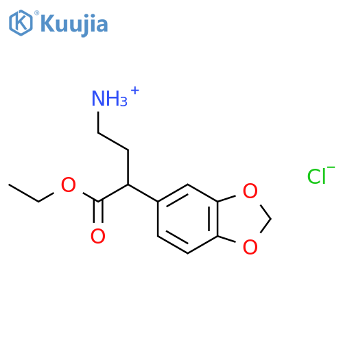 3-(1,3-benzodioxol-5-yl)-4-ethoxy-4-oxobutan-1-aminium chloride structure
