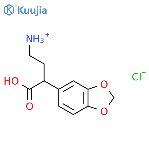 3-(1,3-benzodioxol-5-yl)-3-carboxypropan-1-aminium chloride structure