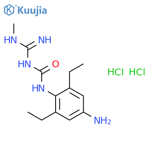 1-(4-amino-2,6-diethylphenyl)-3-(methylcarbamimidoyl)urea dihydrochloride structure