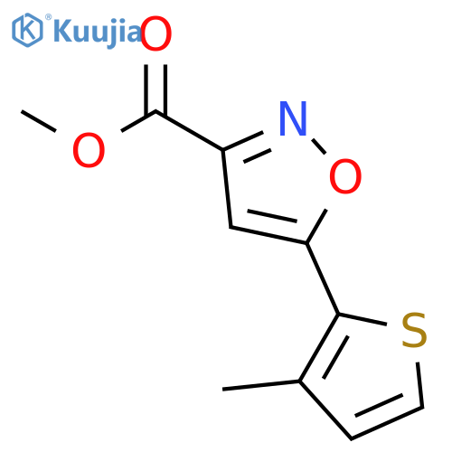 3-Isoxazolecarboxylic acid, 5-(3-methyl-2-thienyl)-, methyl ester structure