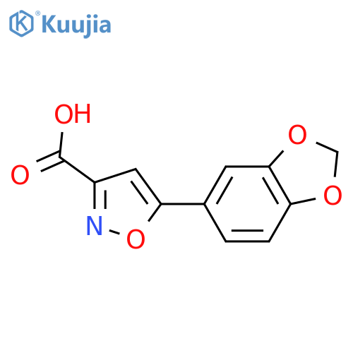 5-(2H-1,3-benzodioxol-5-yl)-1,2-oxazole-3-carboxylic acid structure