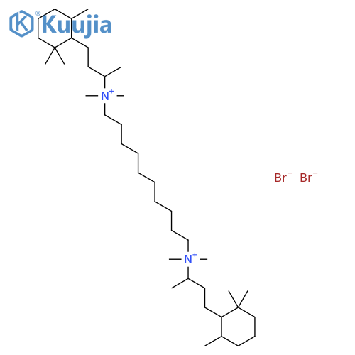 N,N,N',N'-tetramethyl-N,N'-bis[4-(2,2,6-trimethylcyclohexyl)butan-2-yl]decane-1,10-diaminium dibromide structure