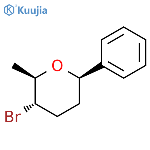 2H-Pyran, 3-bromotetrahydro-2-methyl-6-phenyl-, (2R,3S,6R)-rel- structure