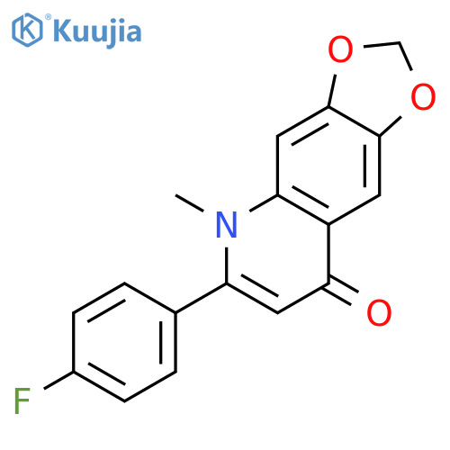 1,3-DIOXOLO[4,5-G]QUINOLIN-8(5H)-ONE, 6-(4-FLUOROPHENYL)-5-METHYL- structure
