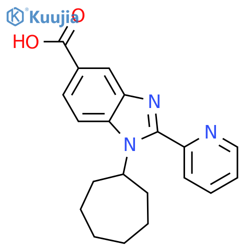 1H-Benzimidazole-5-carboxylic acid, 1-cycloheptyl-2-(2-pyridinyl)- structure