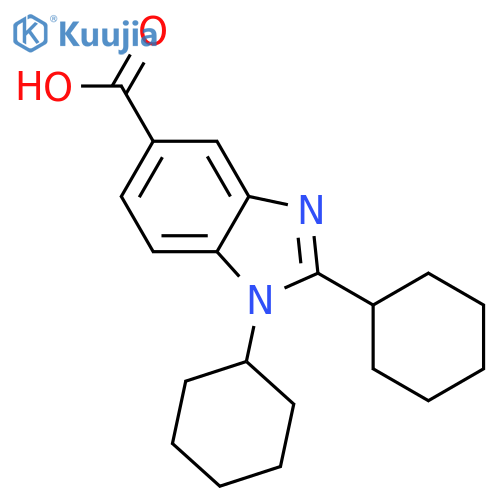 1H-BENZIMIDAZOLE-5-CARBOXYLIC ACID, 1,2-DICYCLOHEXYL- structure