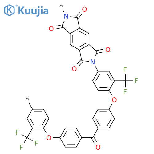 Poly[(5,7-dihydro-1,3,5,7-tetraoxobenzo[1,2-c:4,5-c']dipyrrole-2,6(1H,3H)-diyl)[3-(trifluoromethyl)-1,4-phenylene]oxy-1,4-phenylenecarbonyl-1,4-phenyleneoxy[2-(trifluoromethyl)-1,4-phenylene]] structure
