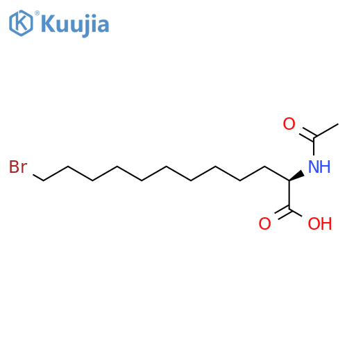 Dodecanoic acid, 2-(acetylamino)-12-bromo-, (2R)- structure