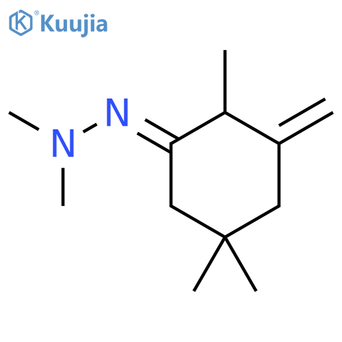 CYCLOHEXANONE, 2,5,5-TRIMETHYL-3-METHYLENE-, DIMETHYLHYDRAZONE structure