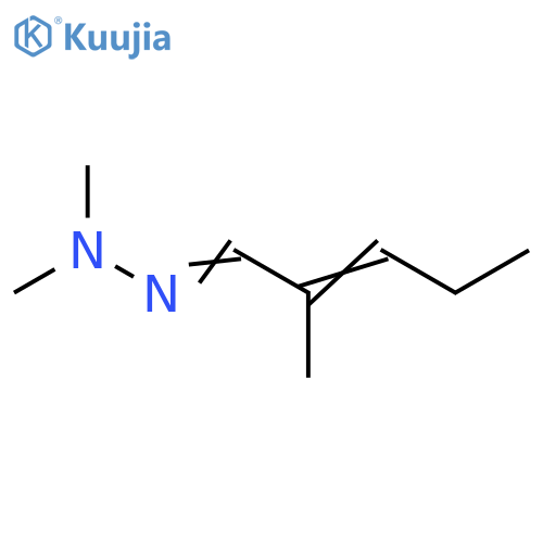 2-Pentenal, 2-methyl-, dimethylhydrazone structure
