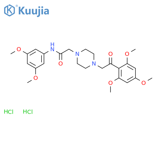 1-Piperazineacetamide,N-(3,5-dimethoxyphenyl)-4-[2-oxo-2-(2,4,6-trimethoxyphenyl)ethyl]-,hydrochloride (1:2) structure