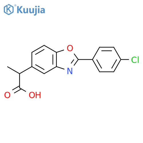 (2S)-2-[2-(4-chlorophenyl)-1,3-benzoxazol-5-yl]propanoic acid structure