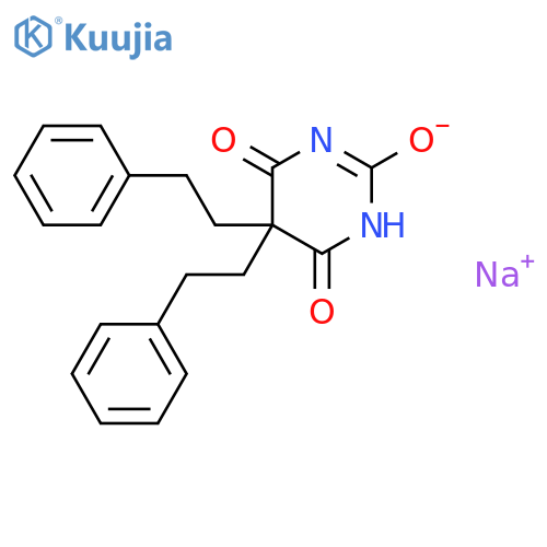 sodium 4,6-dioxo-5,5-bis(2-phenylethyl)-1,4,5,6-tetrahydropyrimidin-2-olate structure