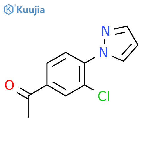 1-3-chloro-4-(1H-pyrazol-1-yl)phenylethan-1-one structure