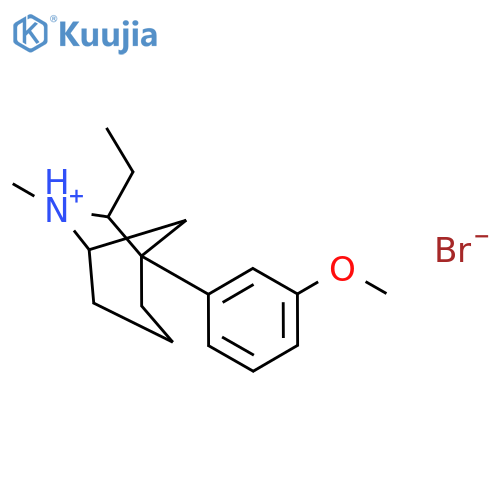 7-ethyl-1-(3-methoxyphenyl)-6-methyl-6-azoniabicyclo[3.2.1]octane bromide structure