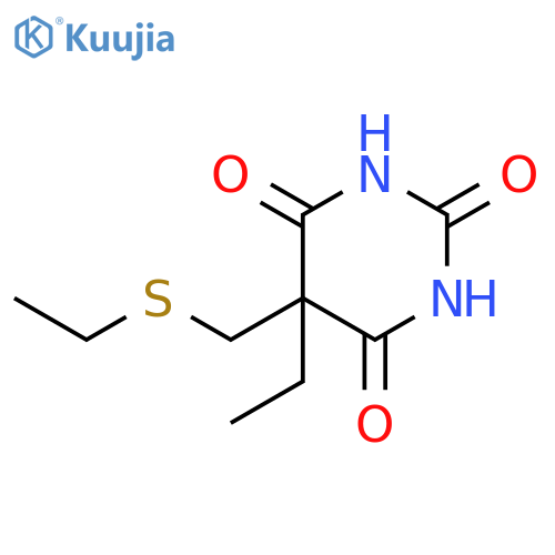 2,4,6(1H,3H,5H)-Pyrimidinetrione, 5-ethyl-5-[(ethylthio)methyl]- structure