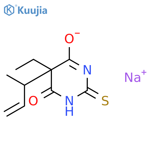 sodium 5-ethyl-5-(1-methylprop-2-en-1-yl)-6-oxo-2-thioxo-1,2,5,6-tetrahydropyrimidin-4-olate structure
