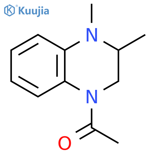 1-(3,4-dihydro-3,4-dimethyl-1(2H)-quinoxalinyl)-Ethanone structure