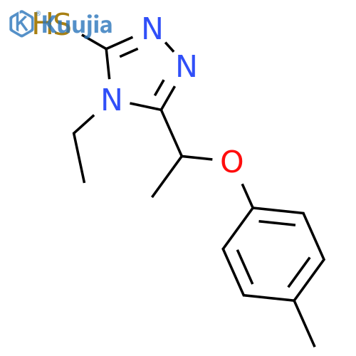 4-Ethyl-5-1-(4-methylphenoxy)ethyl-4H-1,2,4-triazole-3-thiol structure