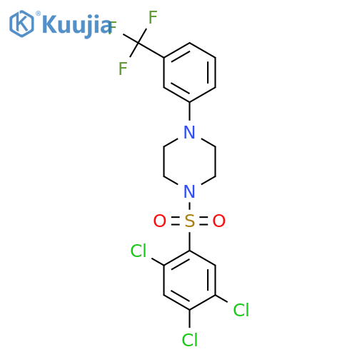 1-(2,4,5-Trichlorophenyl)sulfonyl-4-[3-(trifluoromethyl)phenyl]piperazine structure