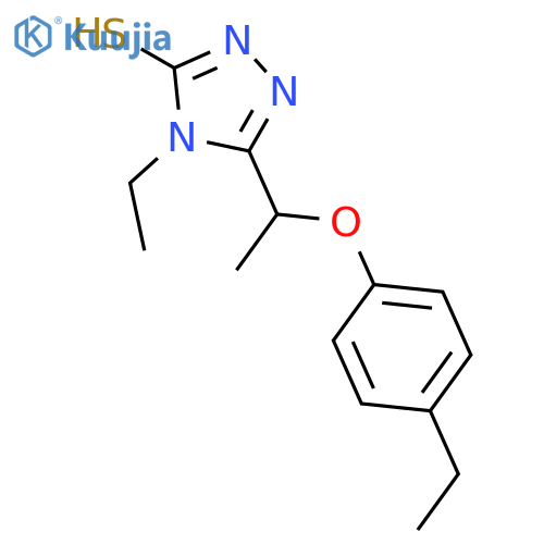 4-Ethyl-5-1-(4-ethylphenoxy)ethyl-4H-1,2,4-triazole-3-thiol structure