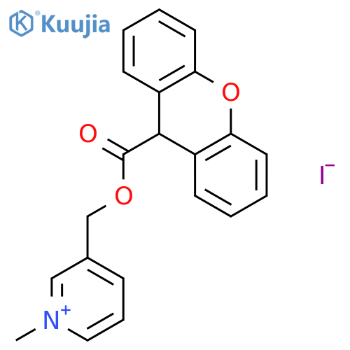 PYRIDINIUM, 1-METHYL-3-[[(9H-XANTHEN-9-YLCARBONYL)OXY]METHYL]-, IODIDE structure