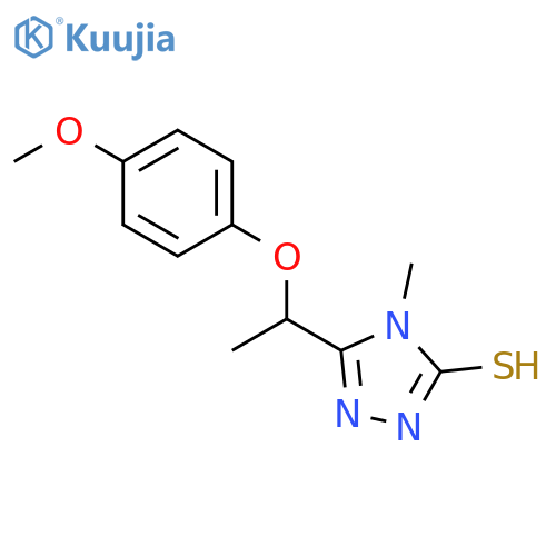 5-1-(4-Methoxyphenoxy)ethyl-4-methyl-4H-1,2,4-triazole-3-thiol structure