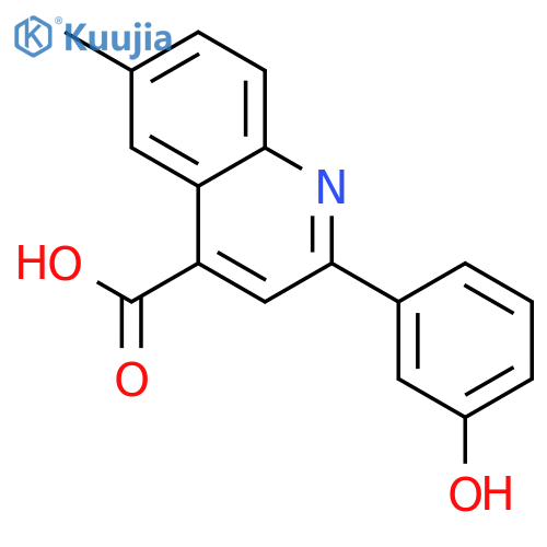 2-(3-Hydroxyphenyl)-6-methylquinoline-4-carboxylic acid structure