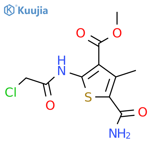 Methyl 5-(aminocarbonyl)-2-(chloroacetyl)amino-4-methylthiophene-3-carboxylate structure
