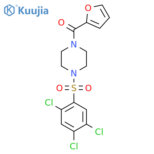 2-Furyl 4-((2,4,5-trichlorophenyl)sulfonyl)piperazinyl ketone structure