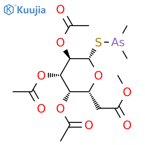 .beta.-D-Galactopyranose, 1-thio-, 2,3,4,6-tetraacetate 1- (dimethylarsinite) structure