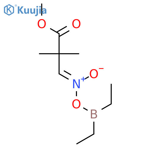 Propanoic acid, 3-[(diethylboryl)-aci-nitro]-2,2-dimethyl-, methyl ester structure