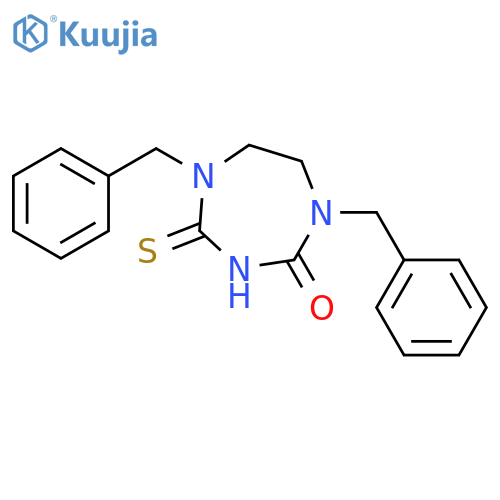 2H-1,3,5-Triazepin-2-one, hexahydro-1,5-bis(phenylmethyl)-4-thioxo- structure