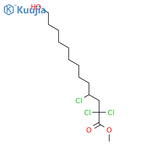 Tridecanoic acid, 2,2,4-trichloro-13-hydroxy-, methyl ester structure