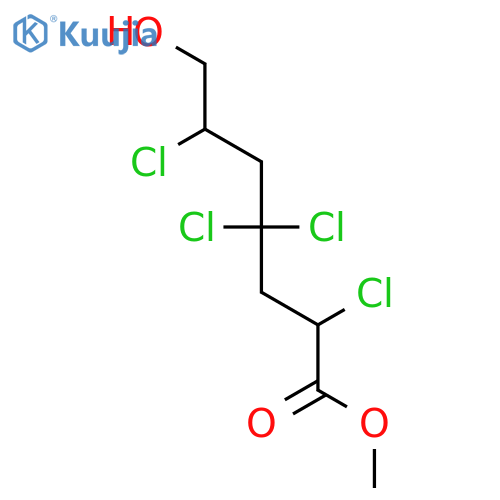 Heptanoic acid, 2,4,4,6-tetrachloro-7-hydroxy-, methyl ester structure