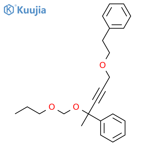 Benzene, [1-methyl-4-(2-phenylethoxy)-1-(propoxymethoxy)-2-butynyl]- structure