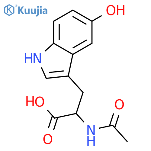 (2S)-2-acetamido-3-(5-hydroxy-1H-indol-3-yl)propanoic acid structure