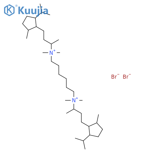 N,N,N',N'-tetramethyl-N,N'-bis{4-[2-methyl-5-(propan-2-yl)cyclopentyl]butan-2-yl}hexane-1,6-diaminium dibromide structure