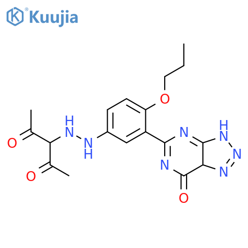 2,4-Pentanedione,3-[2-[3-(6,7-dihydro-7-oxo-3H-1,2,3-triazolo[4,5-d]pyrimidin-5-yl)-4-propoxyphenyl]diazenyl]- structure