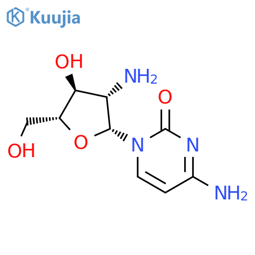 4-amino-1-(2-amino-2-deoxy-beta-D-arabinofuranosyl)pyrimidin-2(1H)-one structure