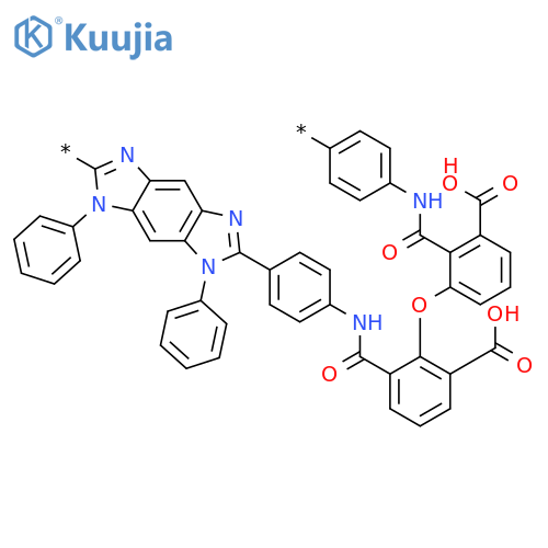 POLY[(1,7-DIHYDRO-1,7-DIPHENYLBENZO[1,2-D:4,5-D']DIIMIDAZOLE-2,6-DIYL)-1,4-PHENYLENEIMINOCARBONYL(CARBOXYPHENYLENE)OXY(CARBOXYPHENYLENE)CARBONYLIMINO-1,4-PHENYLENE] structure