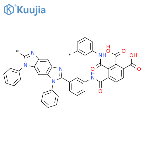 POLY[(1,7-DIHYDRO-1,7-DIPHENYLBENZO[1,2-D:4,5-D']DIIMIDAZOLE-2,6-DIYL)-1,3-PHENYLENEIMINOCARBONYL(DICARBOXYPHENYLENE)CARBONYLIMINO-1,3-PHENYLENE] structure