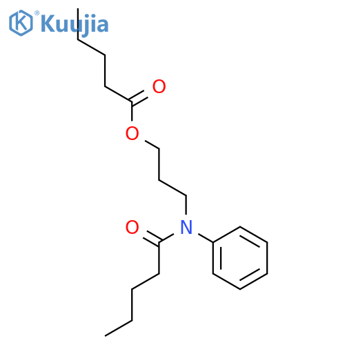 Pentanoic acid, 3-[(1-oxopentyl)phenylamino]propyl ester structure